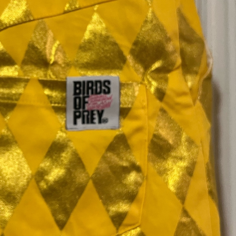 Birds of Prey Adult Size Small Harley Quinn Yellow Gold Overalls Jumpsuit - Picture 9 of 10